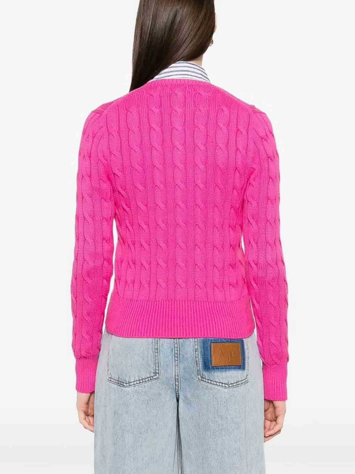 Polo Ralph Lauren Cable-knit Cashmere Blend Cardigan With Iconic Embroidered Pony In Red