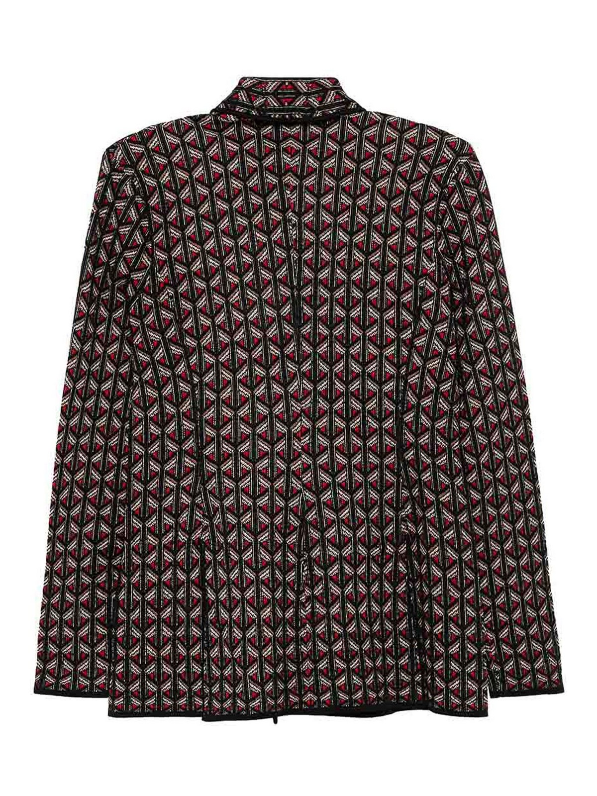 Diane Von Furstenberg Multicolor Geometric Pattern Blazer In Black