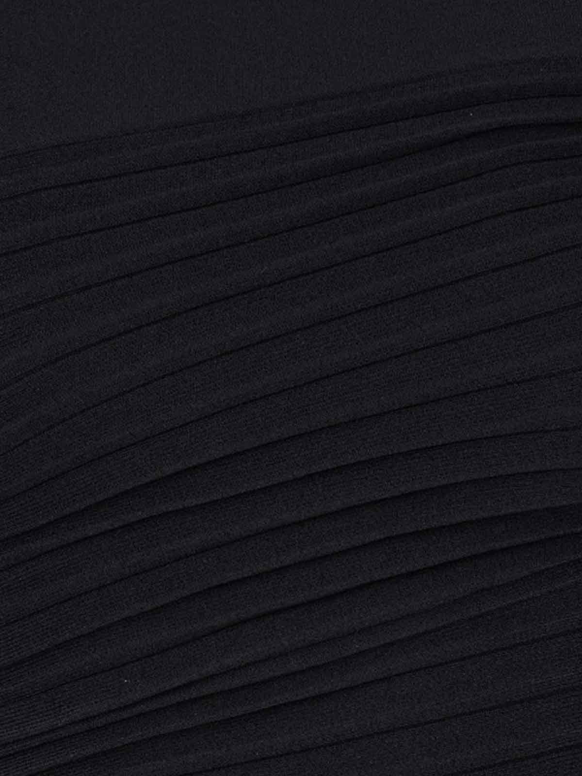 Philosophy Di Lorenzo Serafini Black Asymmetric Top With Long Sleeves In Pleated Viscose Blend Woman In Black