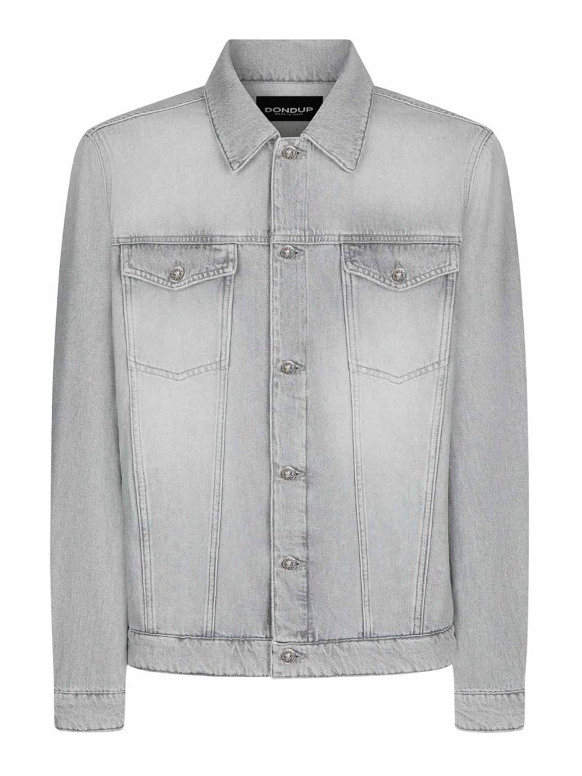 Dondup Long Sleeve Denim Jacket In Gray