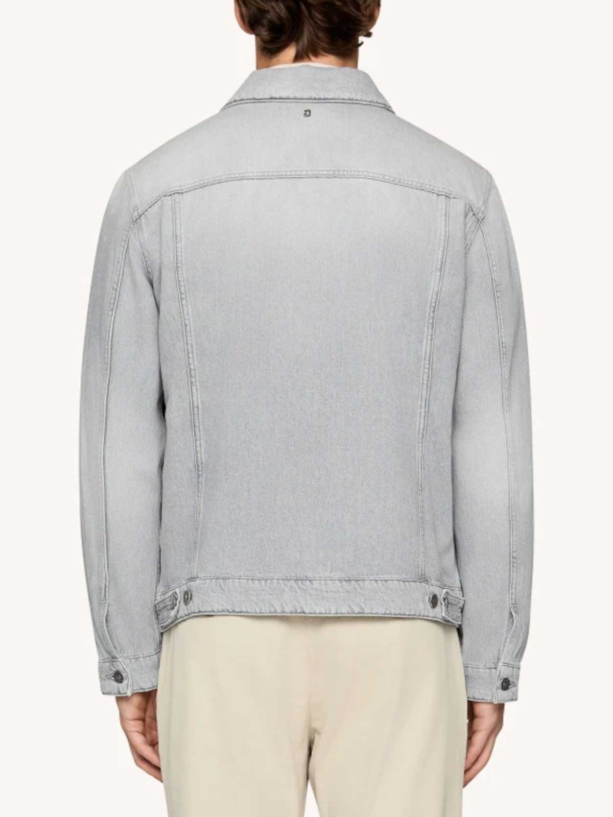 Dondup Long Sleeve Denim Jacket In Gray