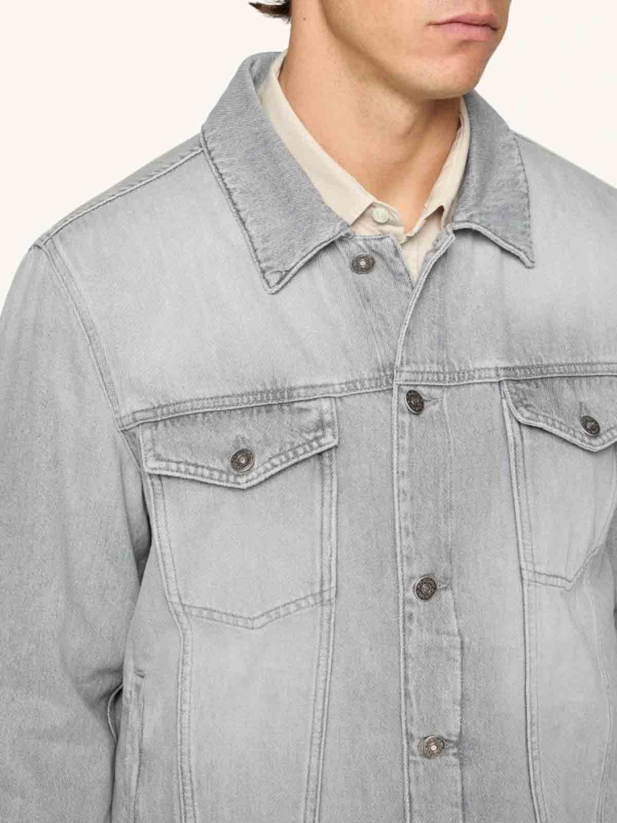 Dondup Long Sleeve Denim Jacket In Gray