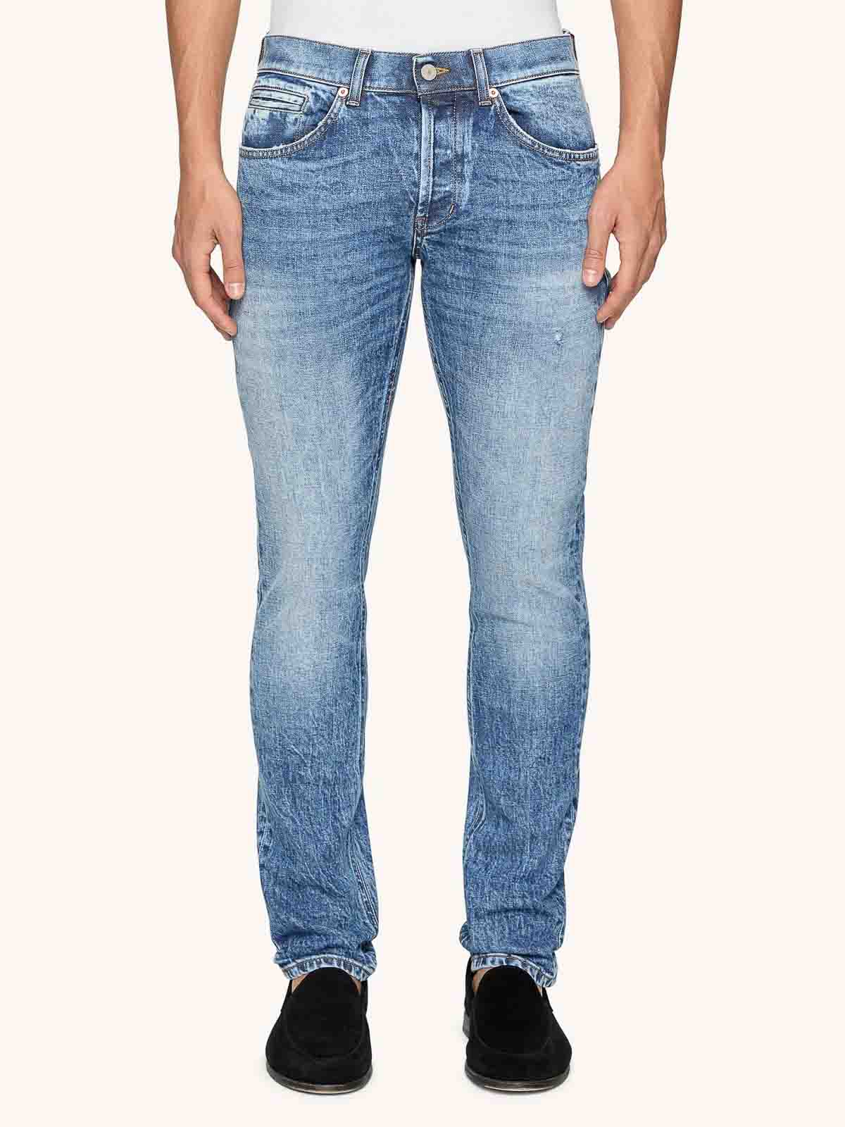 Dondup Jeans With Belt Loops In Blue