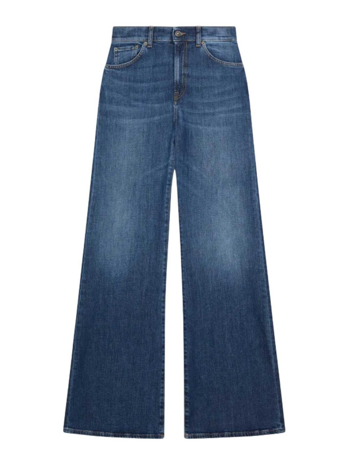 Dondup Five-pocket Wide-leg Jeans In Blue