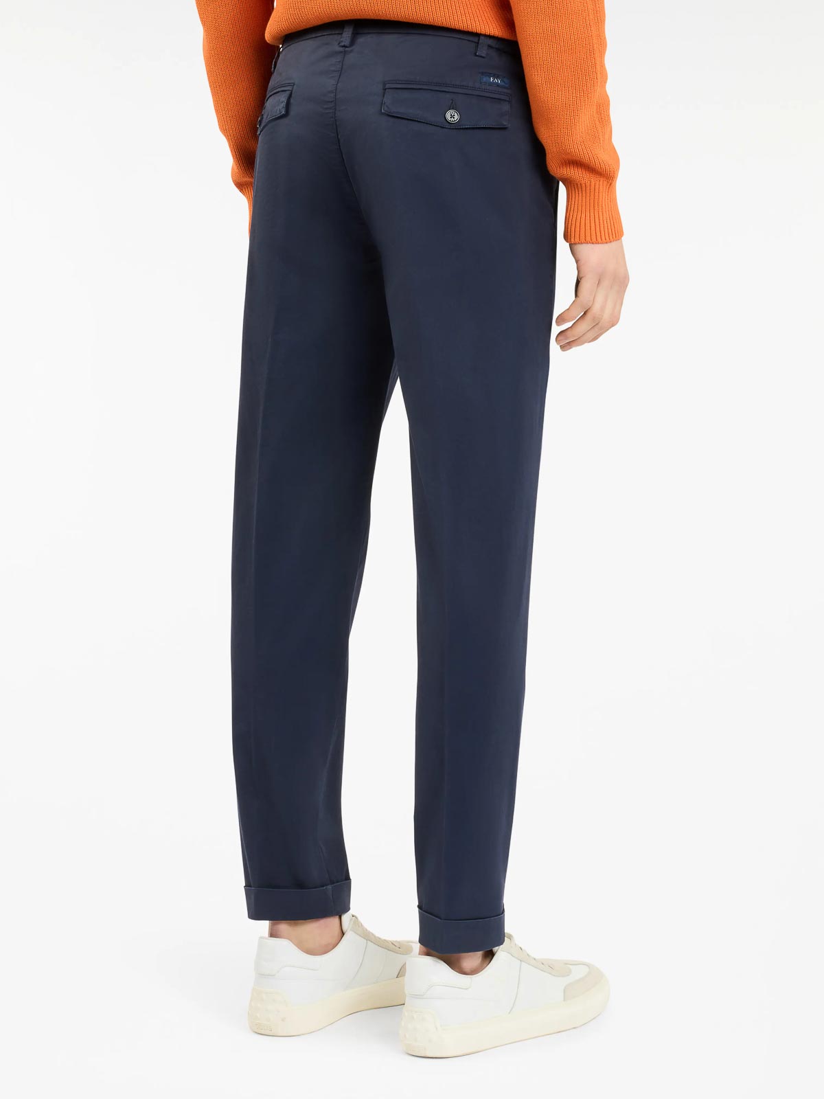 Fay Cotton Chinos In Blue