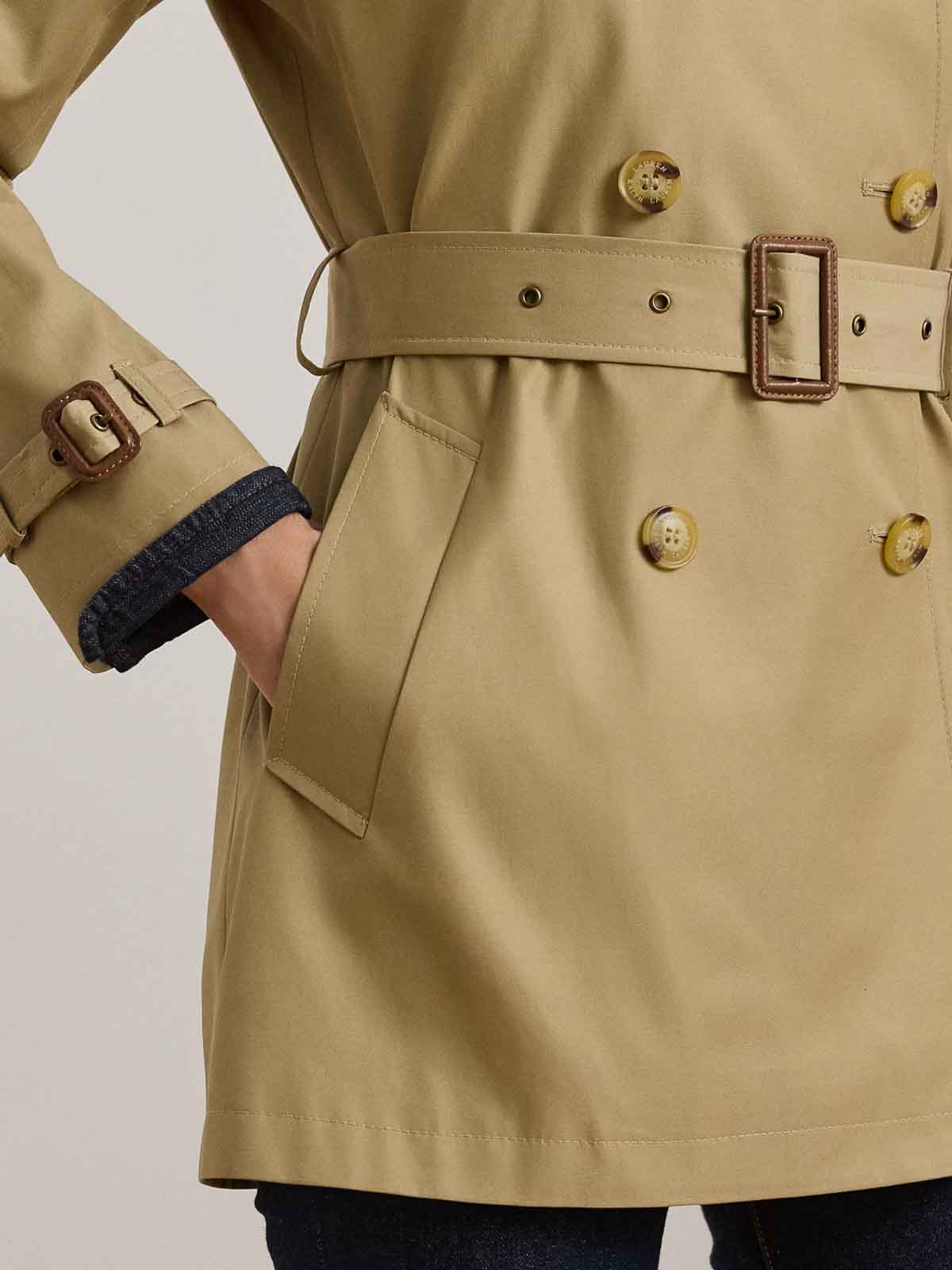 Ralph Lauren Db Blt Tr30 Lined Coat In Nude