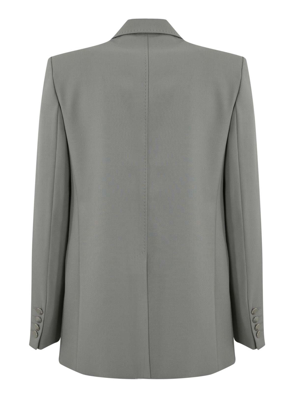 Max Mara Edicola Blazer In Wool Crepe Satin In Gray