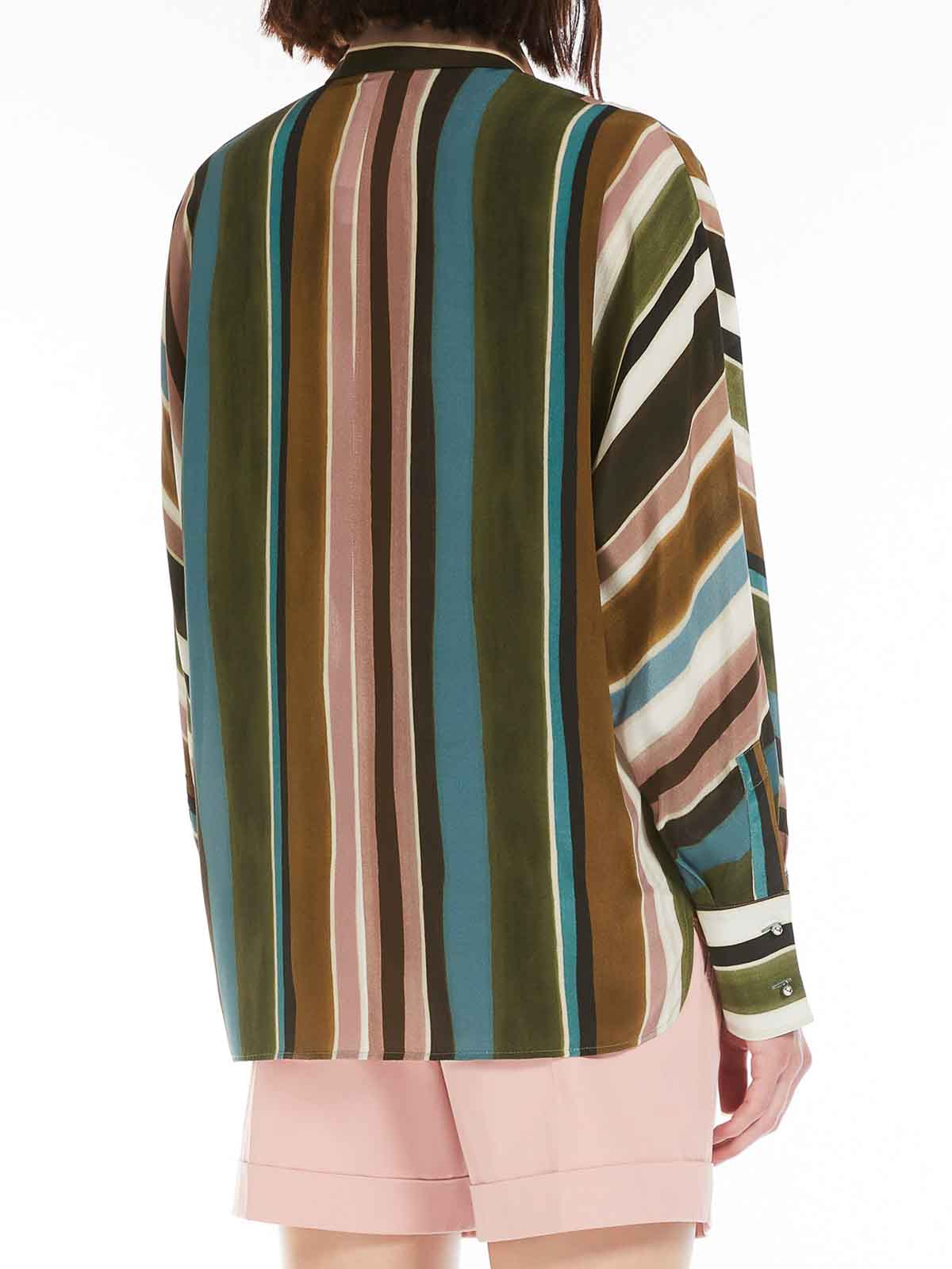 Max Mara Studio Multicolor Striped Silk Shirt In Multi