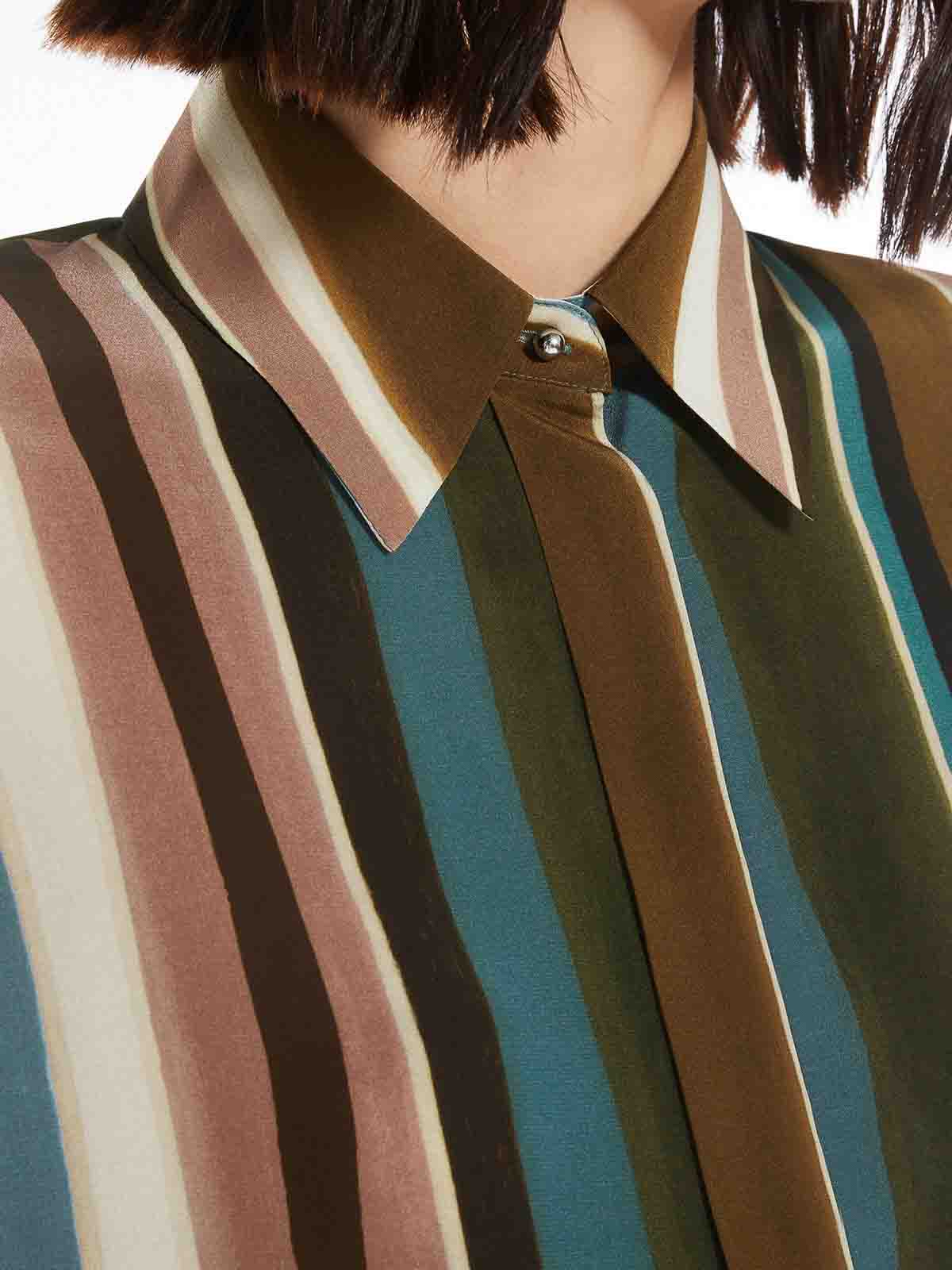 Max Mara Studio Multicolor Striped Silk Shirt In Multi