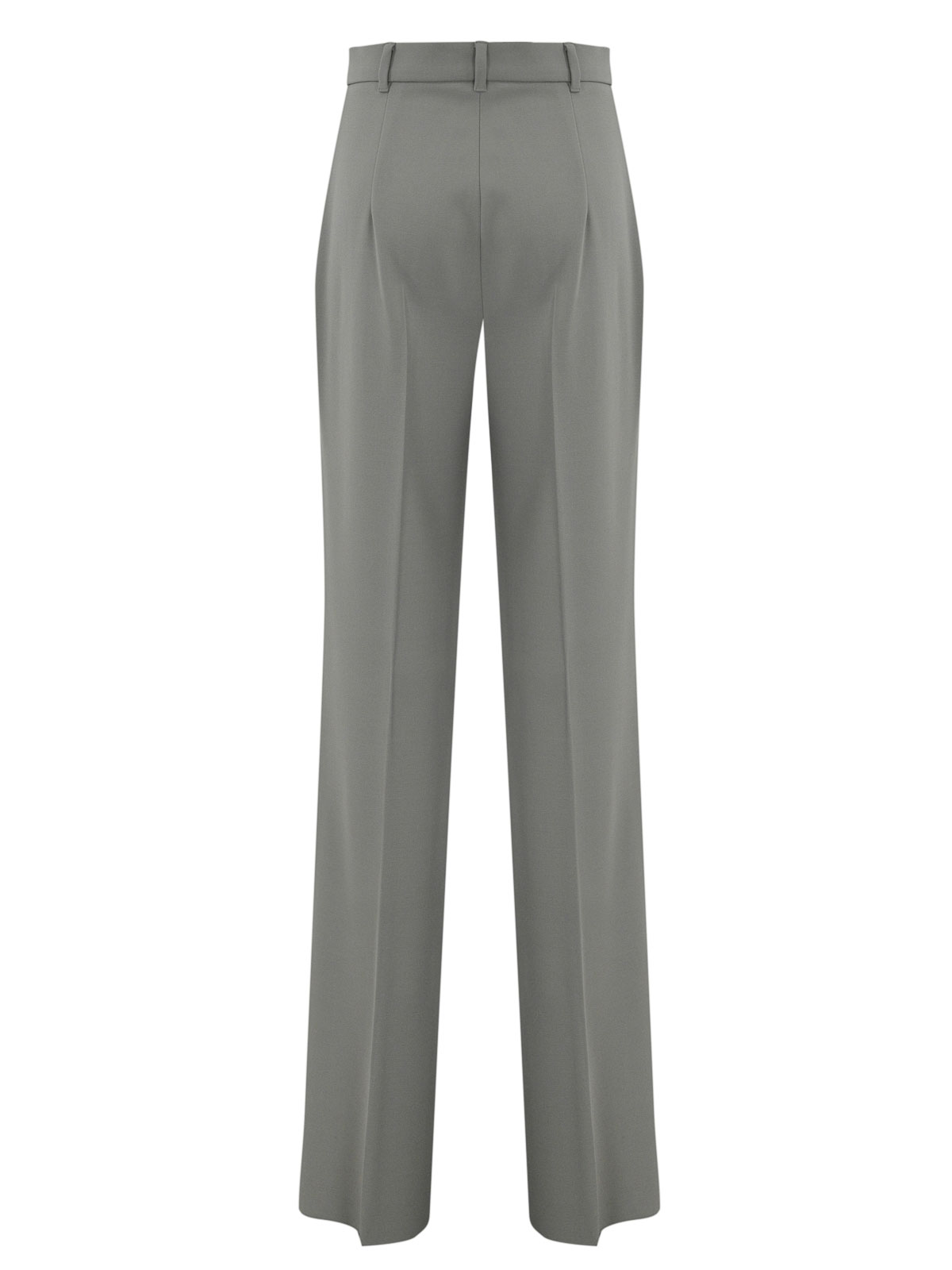 Max Mara Quasar Trousers In Wool Crepe Satin In Gray