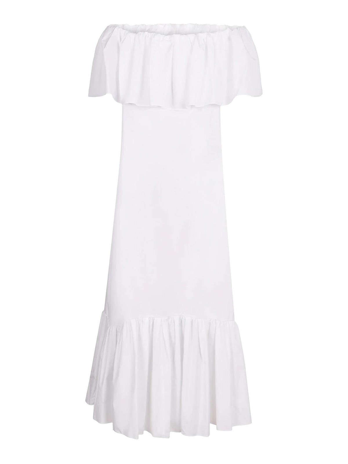 Max Mara Petali Poplin Maxi Dress In White