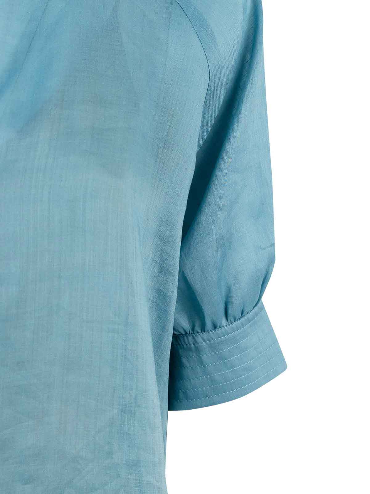 Max Mara Orvieto V-neck Short-sleeved Top In Blue