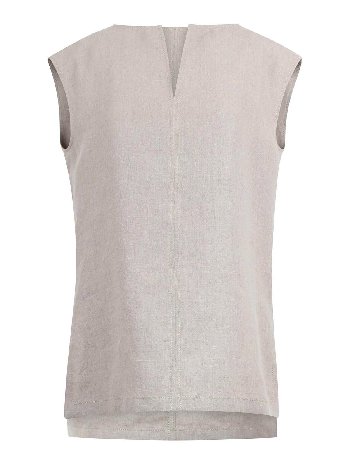 Max Mara Linen Canvas Blouse In Sand
