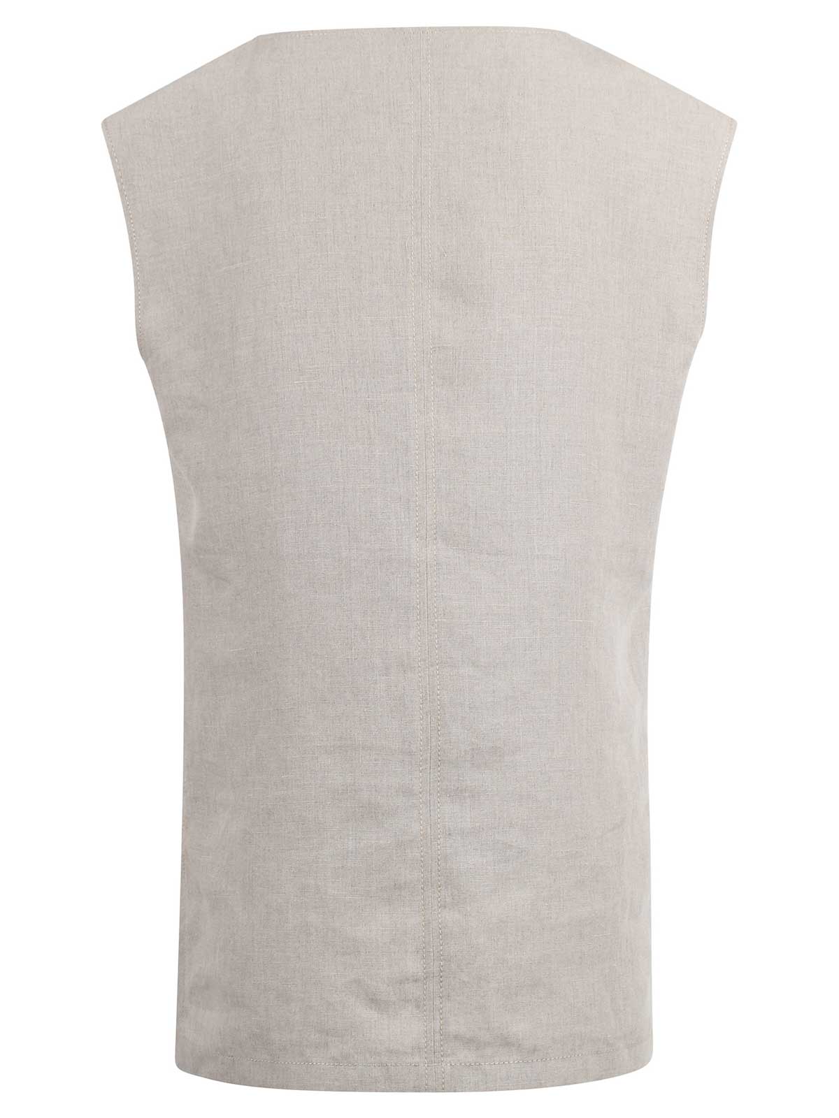 Max Mara Split Neckline Sleeveless Blouse In Gray