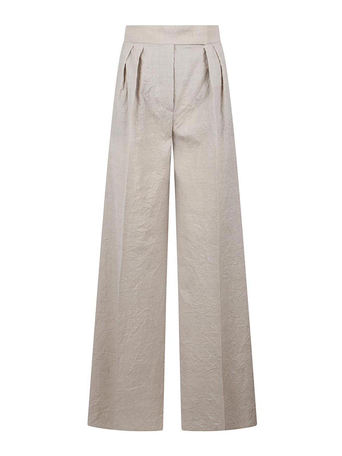 Max Mara Wide League Trousers In Wool In White