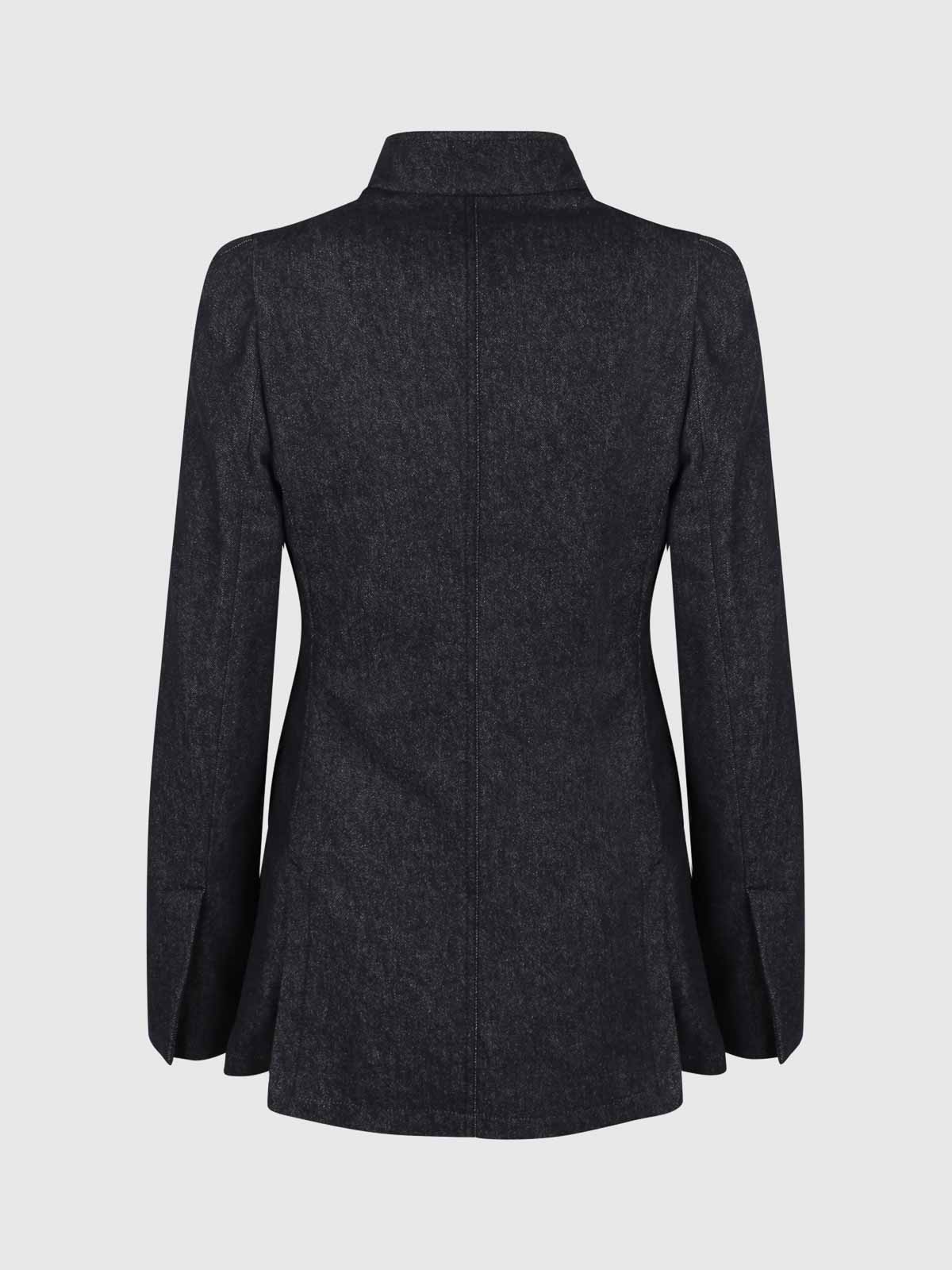 Max Mara Blazer Slim In Cotone Effetto Denim In Blue