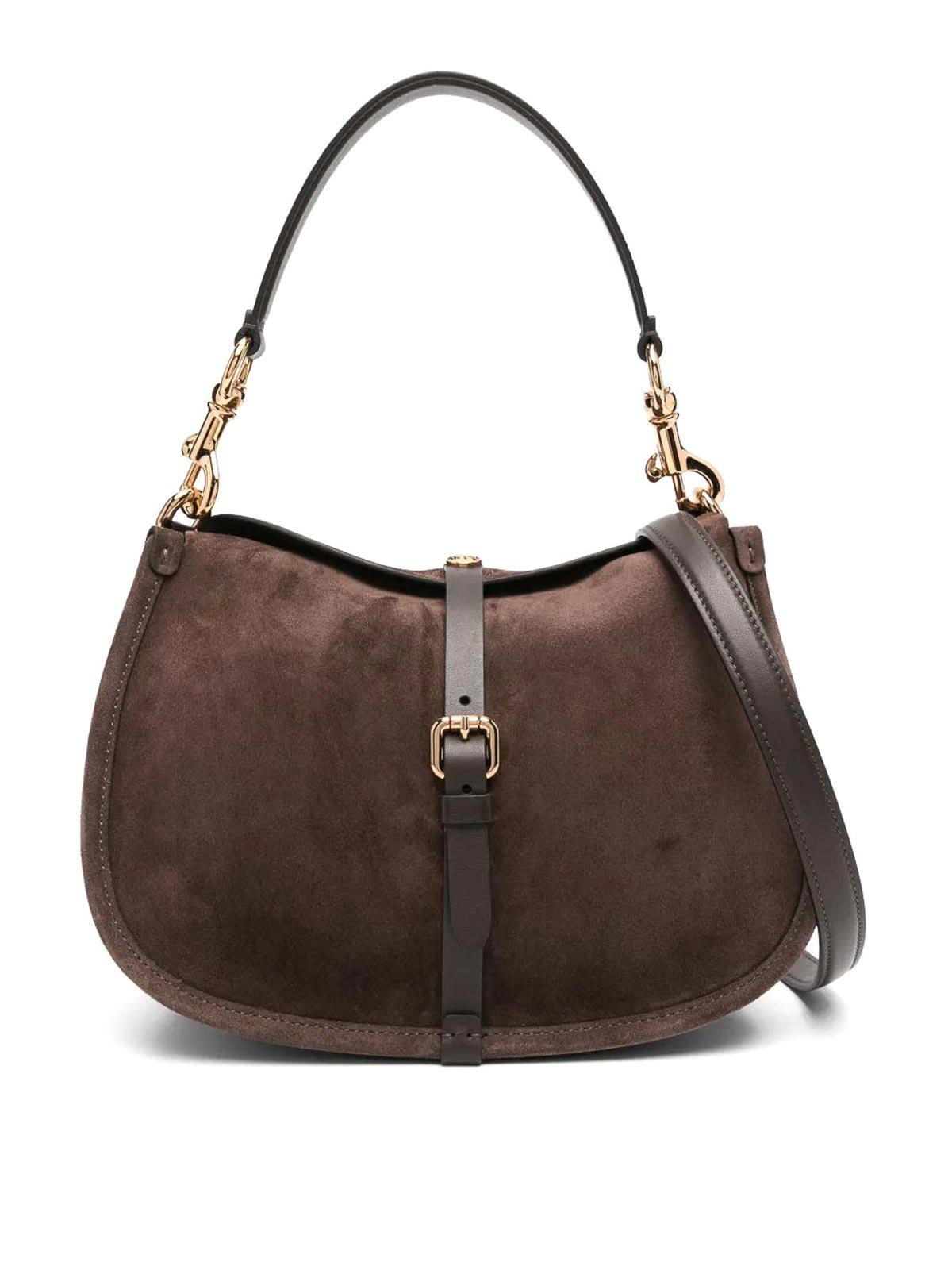 Etro Pegaso Coin Suede Crossbody Bag In Brown