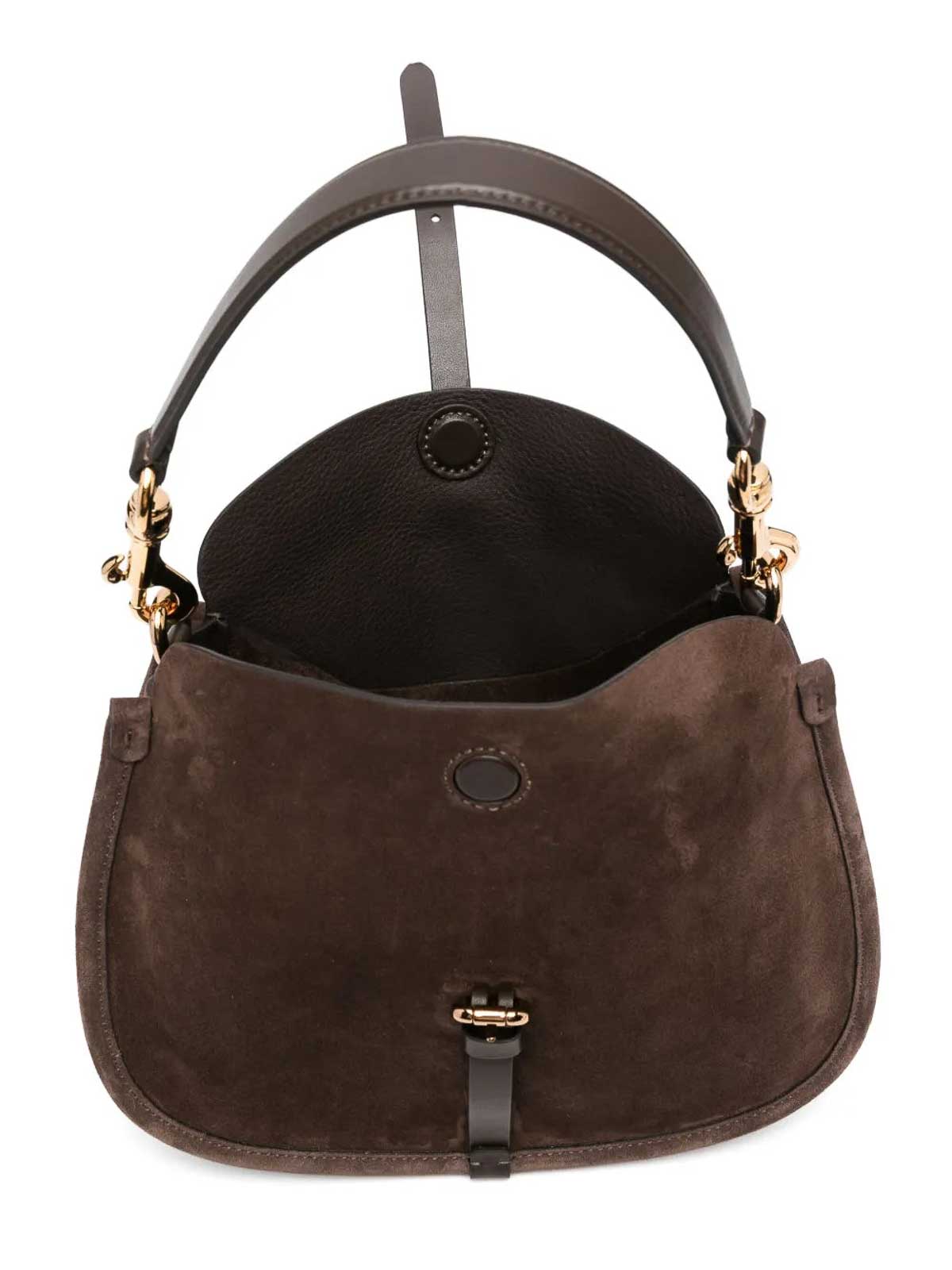 Etro Pegaso Coin Suede Crossbody Bag In Brown
