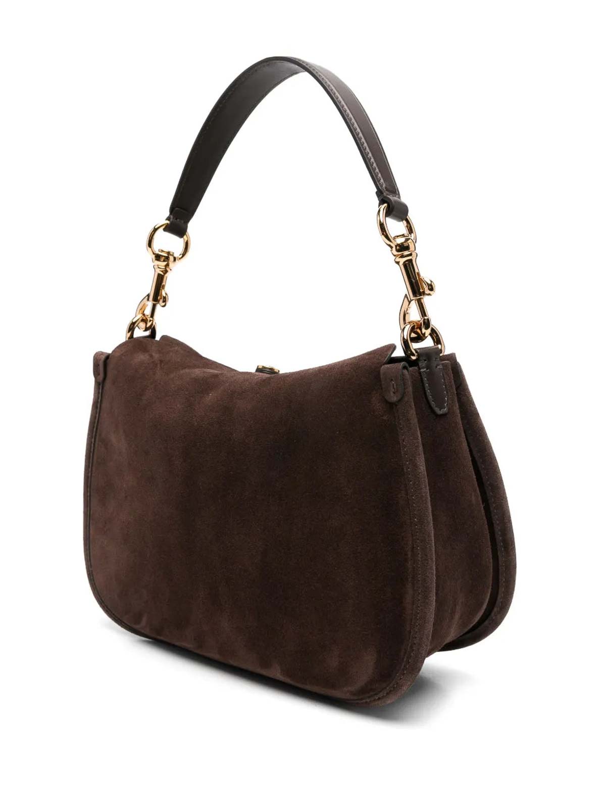 Etro Pegaso Coin Suede Crossbody Bag In Brown