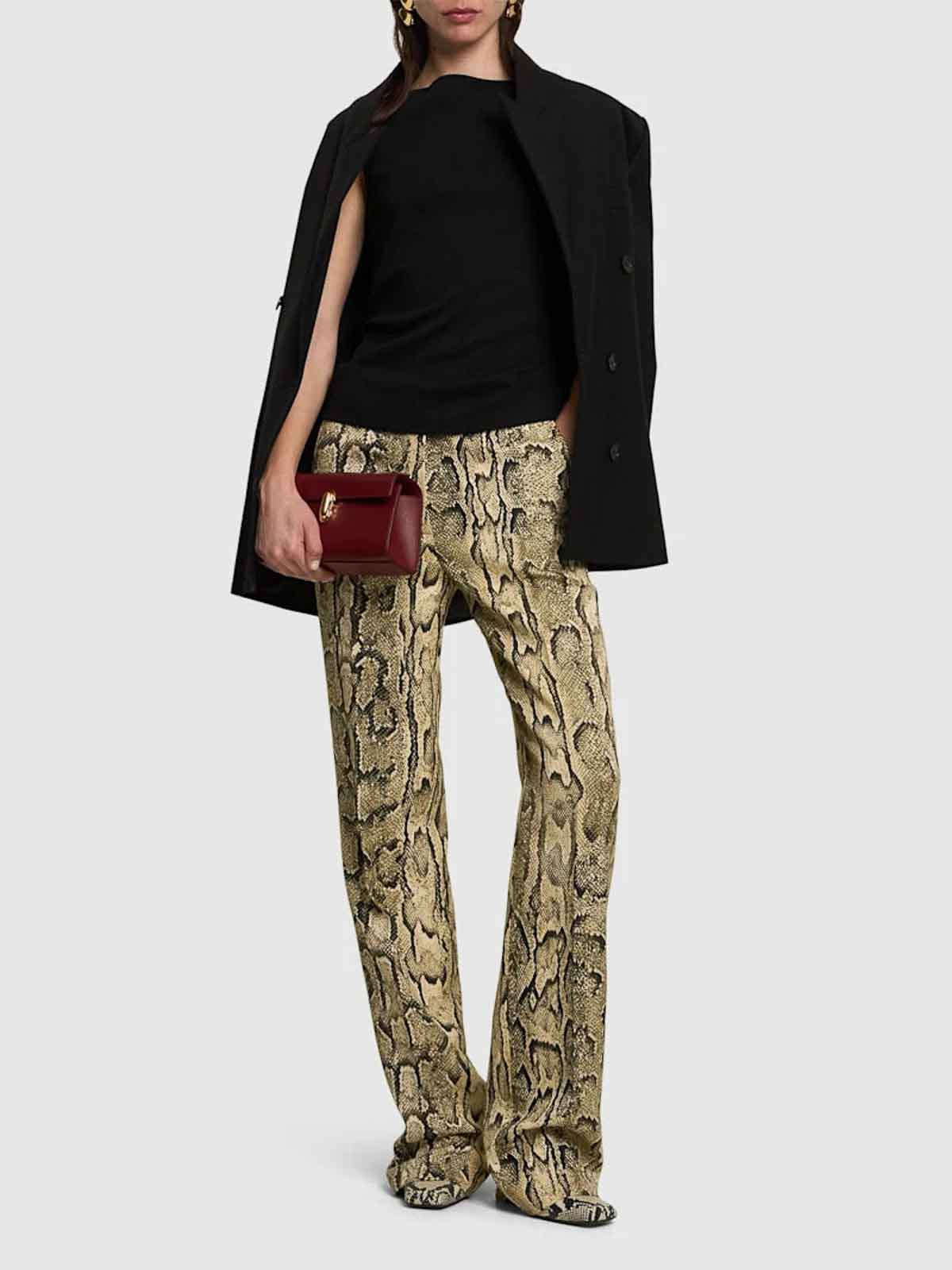 Dries Van Noten Straight Trousers With Belt Loops And Pockets In Brown