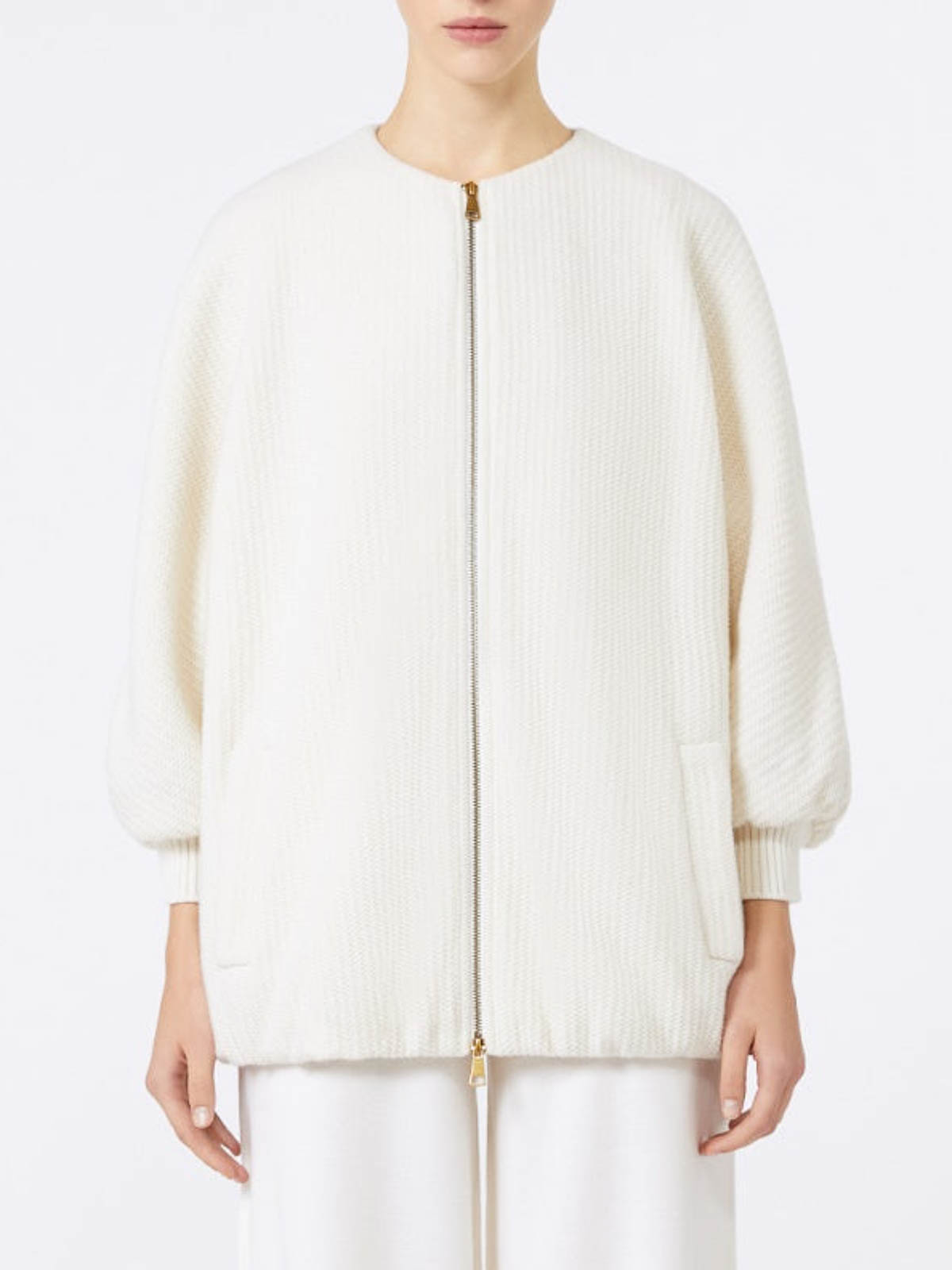Max Mara White Cirino Jacket In Neutral