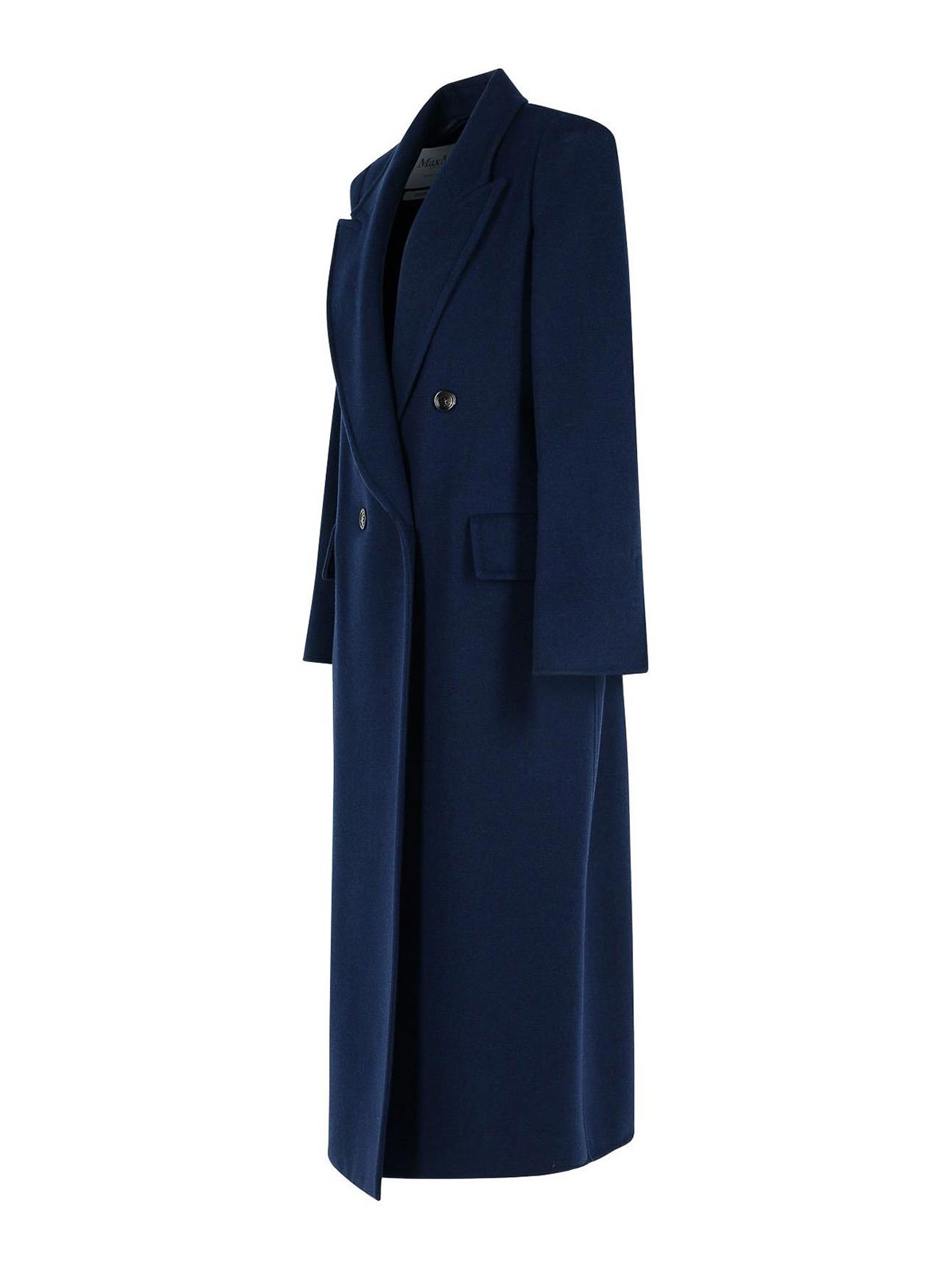Max Mara Albania Blue Virgin Wool Blend Coat In Blue