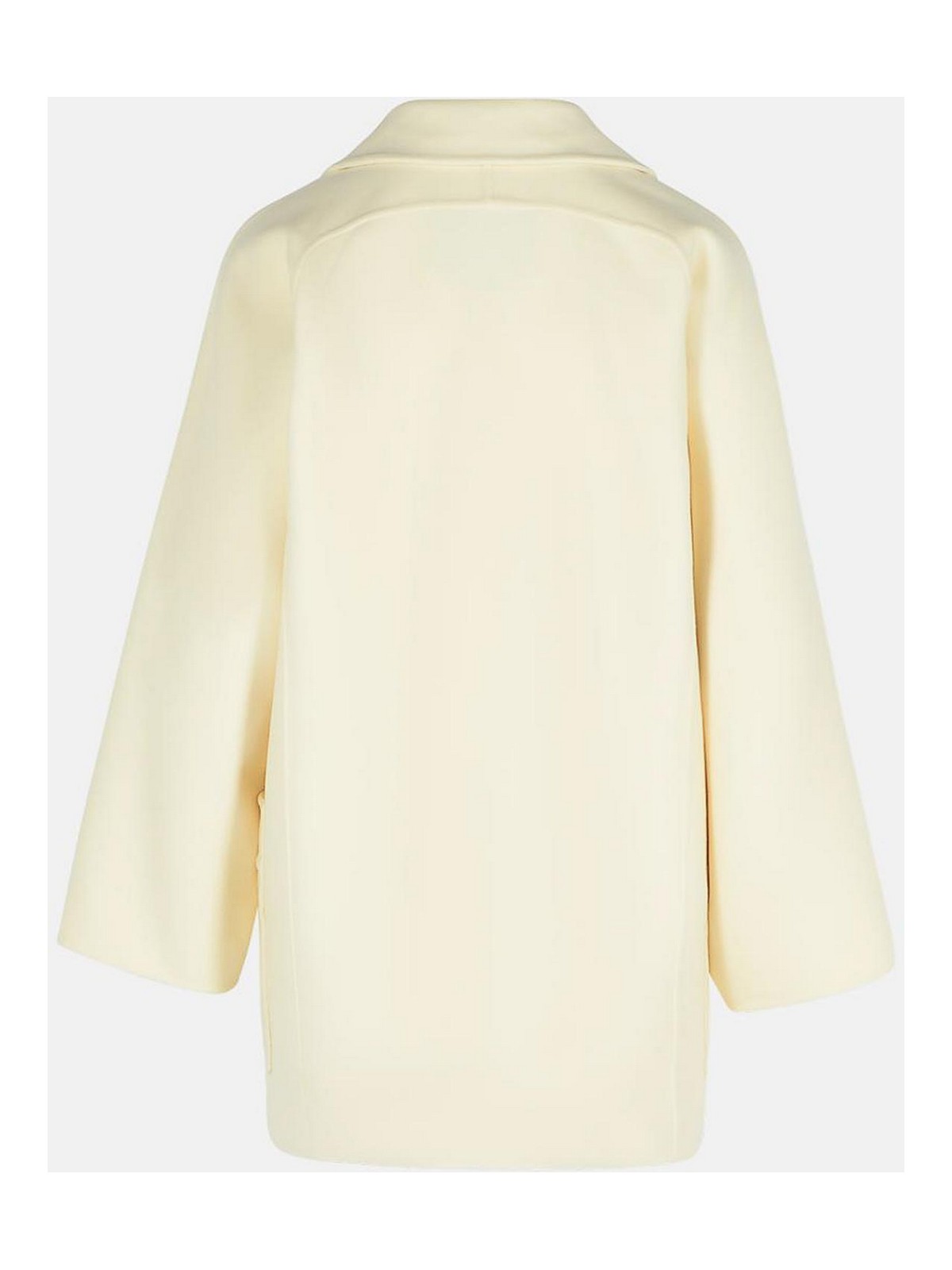 Max Mara Teddy Crop White Wool Blend Coat In Multi
