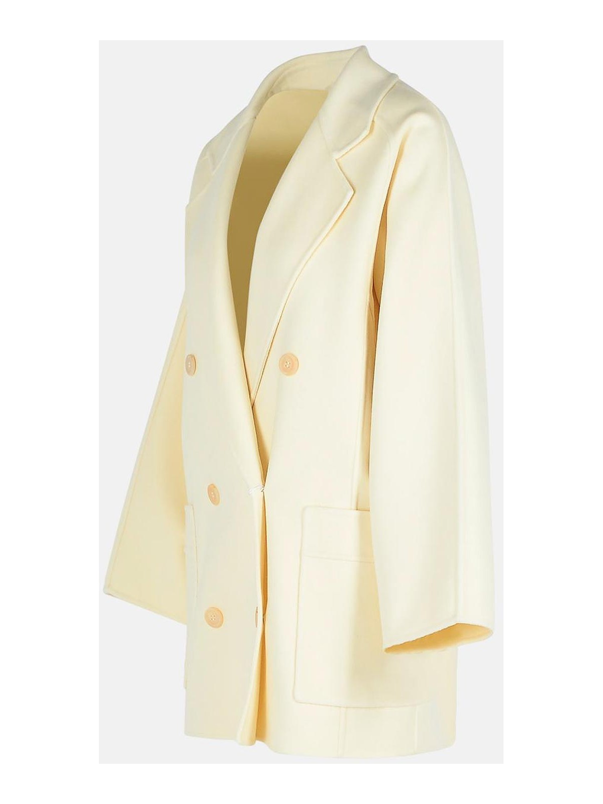 Max Mara Teddy Crop White Wool Blend Coat In Multi