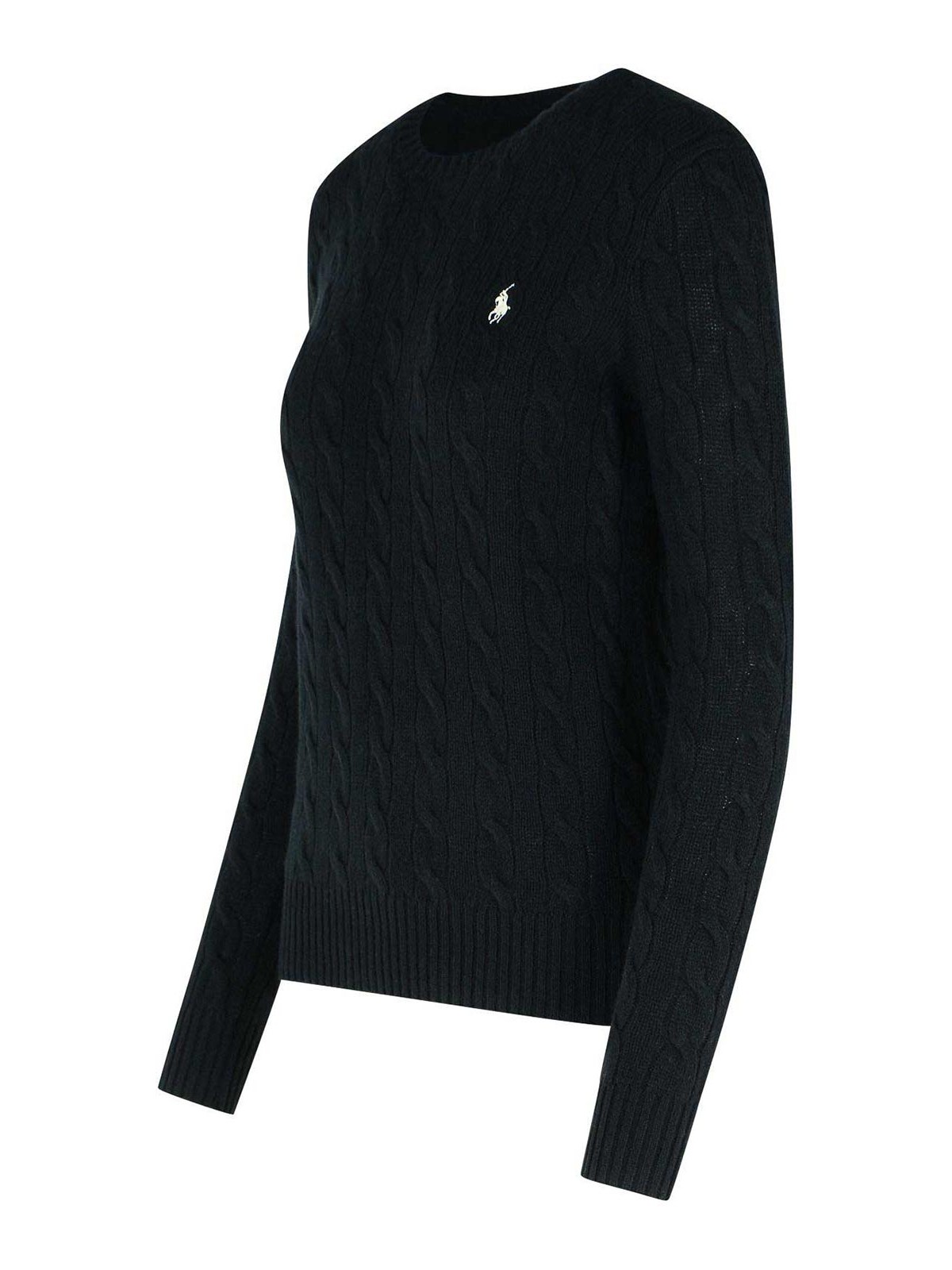 Polo Ralph Lauren Julianna Black Wool Blend Sweater In Black