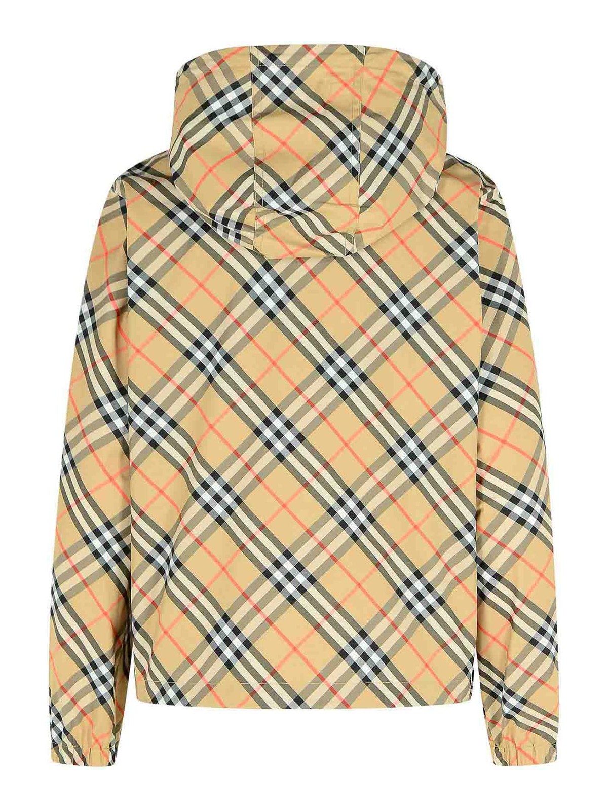 Burberry Salcombe Hooded Jacket In Polyester Sabbia In Multi