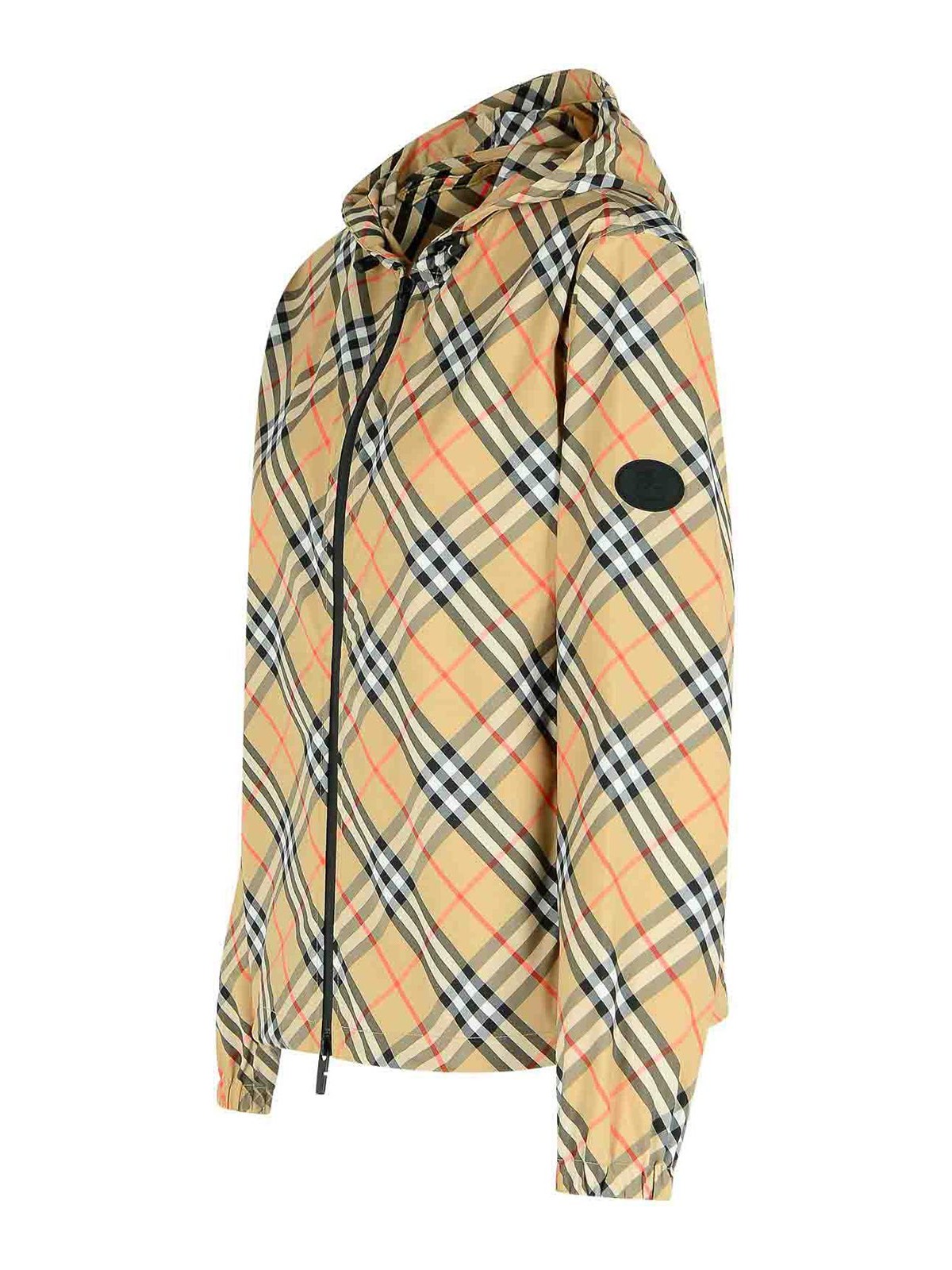 Burberry Salcombe Hooded Jacket In Polyester Sabbia In Multi