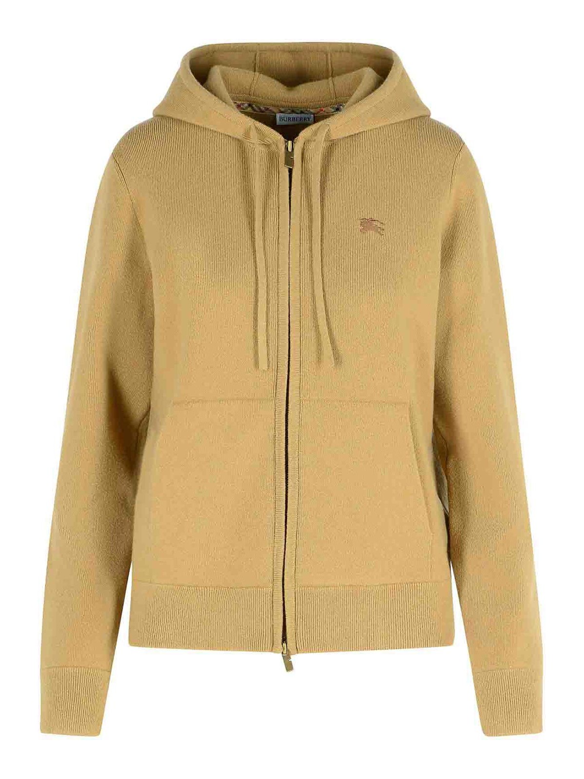 Burberry Flax Cashmere Blend Sweatshirt In Sand