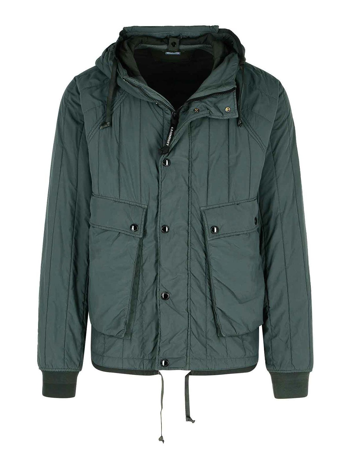 C.p. Company Grey Polyamide Jacket In Black