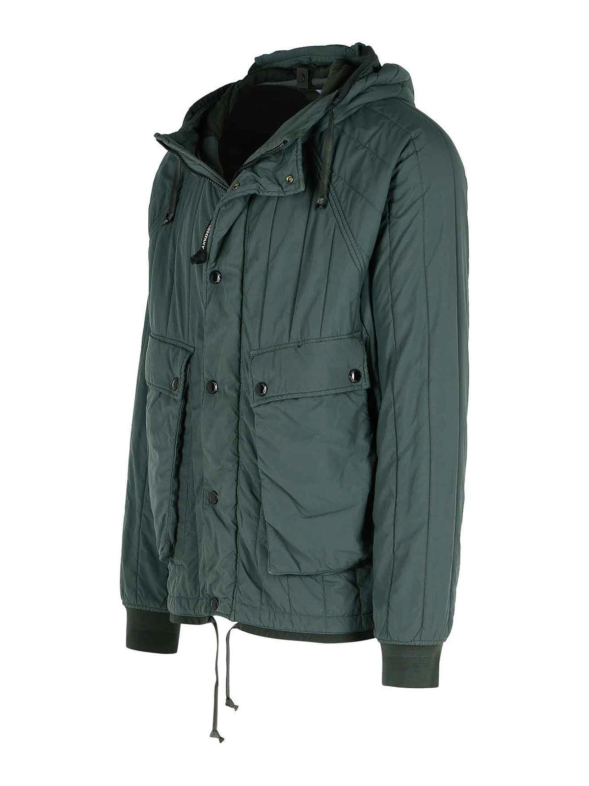 C.p. Company Grey Polyamide Jacket In Black
