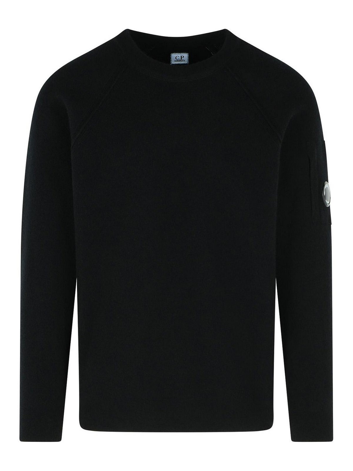 C.p. Company Grs Black Wool Blend Sweatshirt In Black