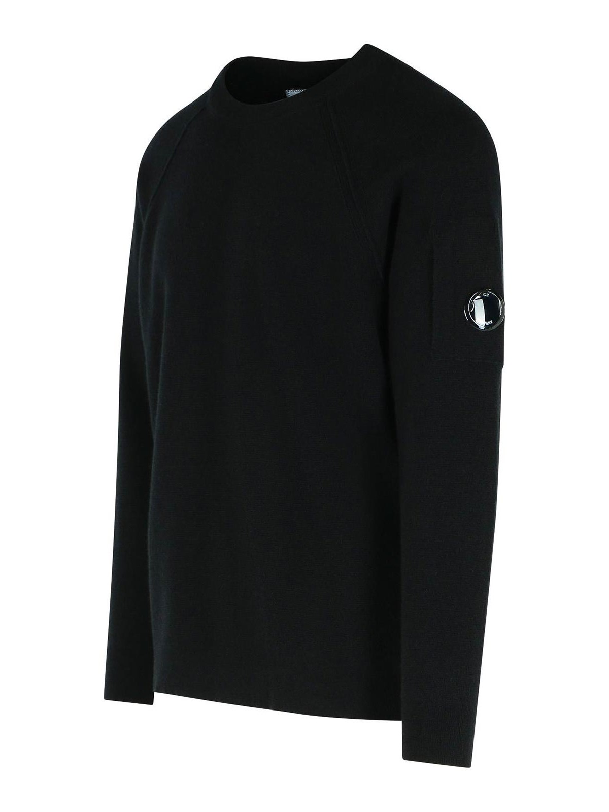 C.p. Company Grs Black Wool Blend Sweatshirt In Black