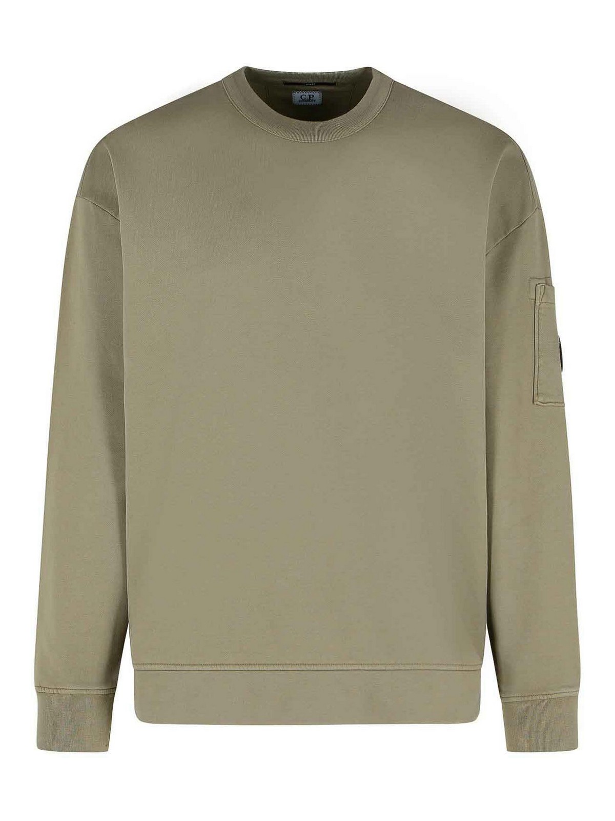 C.p. Company Emerized Grey Cotton Sweatshirt In Gray