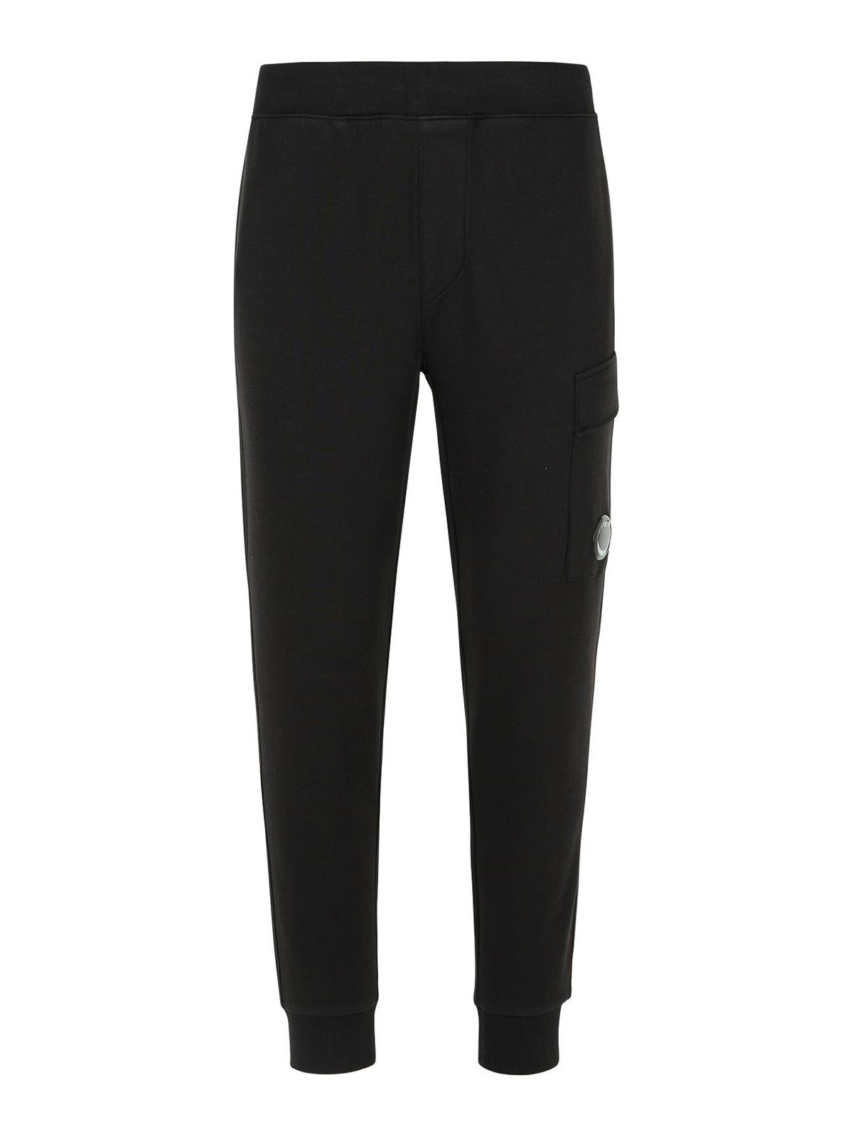 C.p. Company Cp Company Cotton Lens Detail Sweatpants In Black