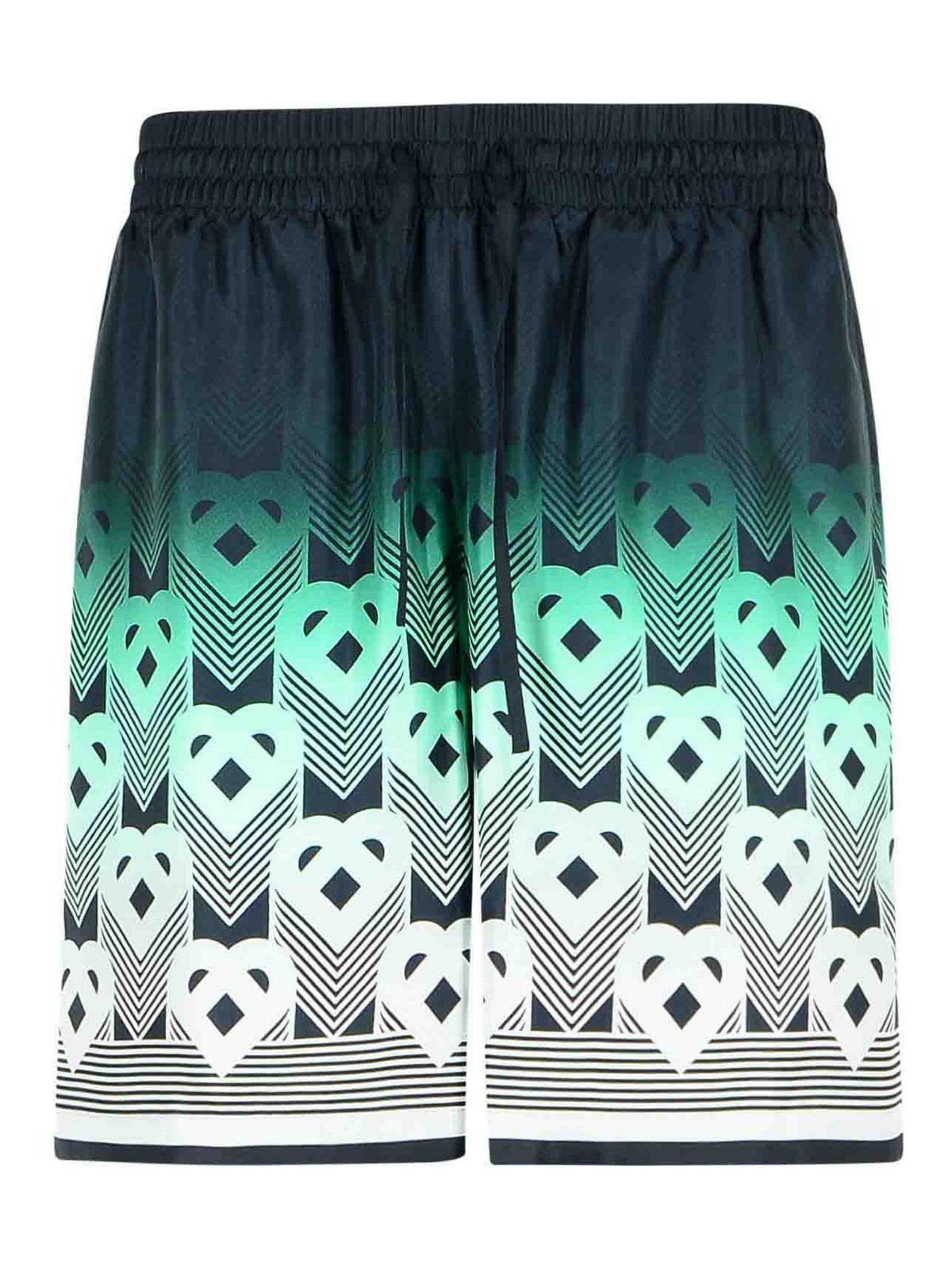 Casablanca Silk Bermuda Shorts Featuring Elastic Waistband In Green