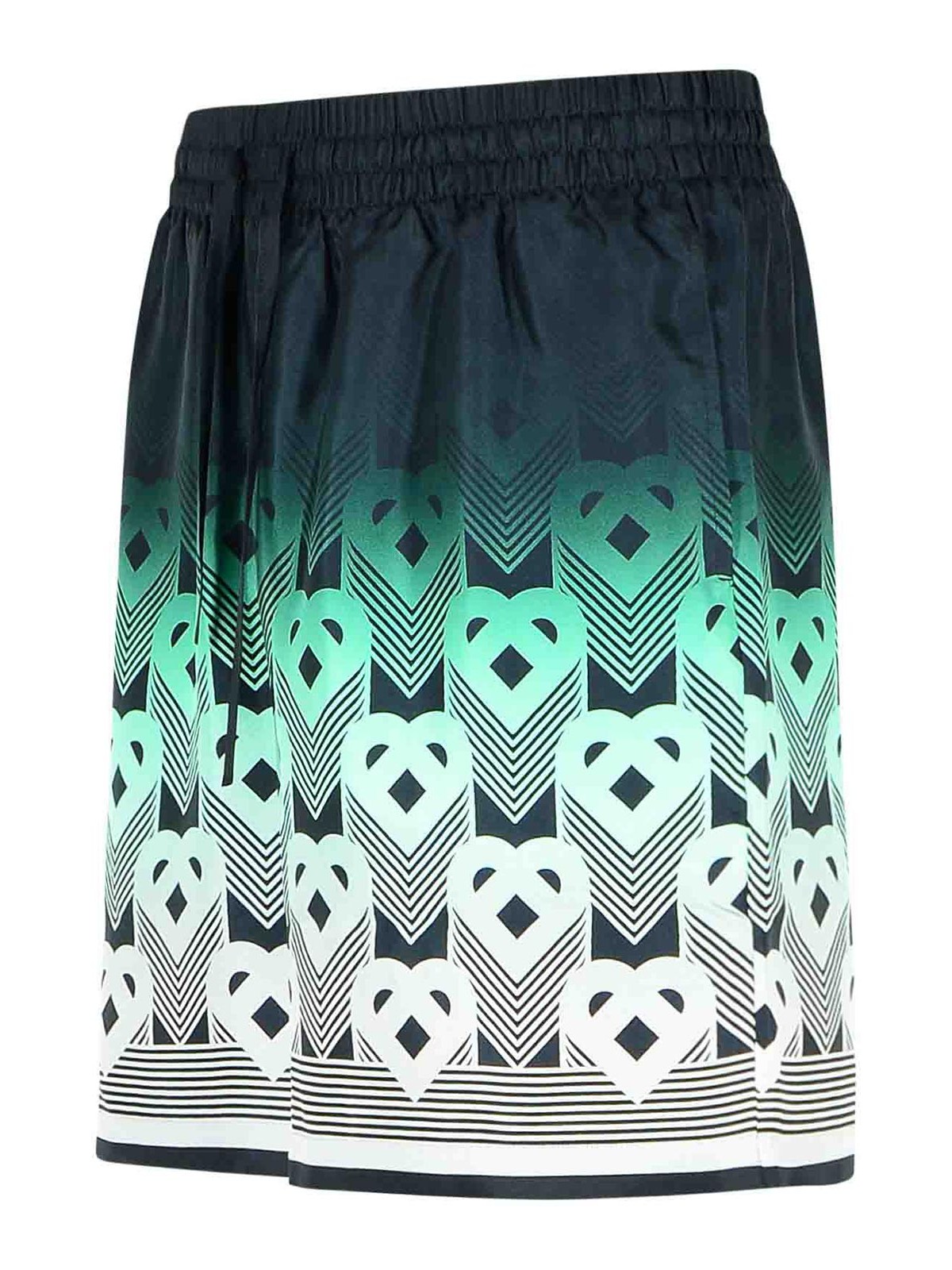 Casablanca Silk Bermuda Shorts Featuring Elastic Waistband In Green