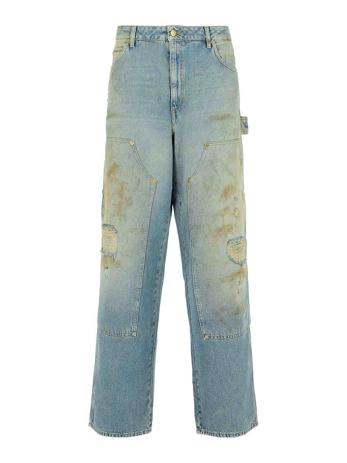 Golden Goose Sand Wash Jeans With A Distressed Effect In Blue
