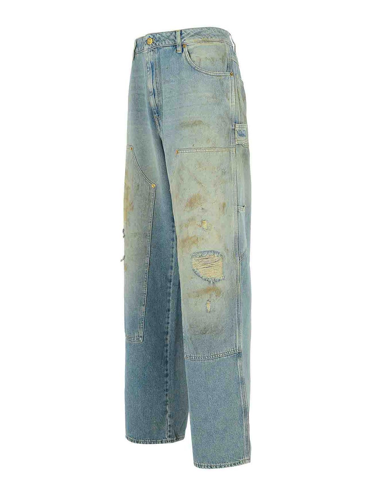 Golden Goose Sand Wash Jeans With A Distressed Effect In Blue