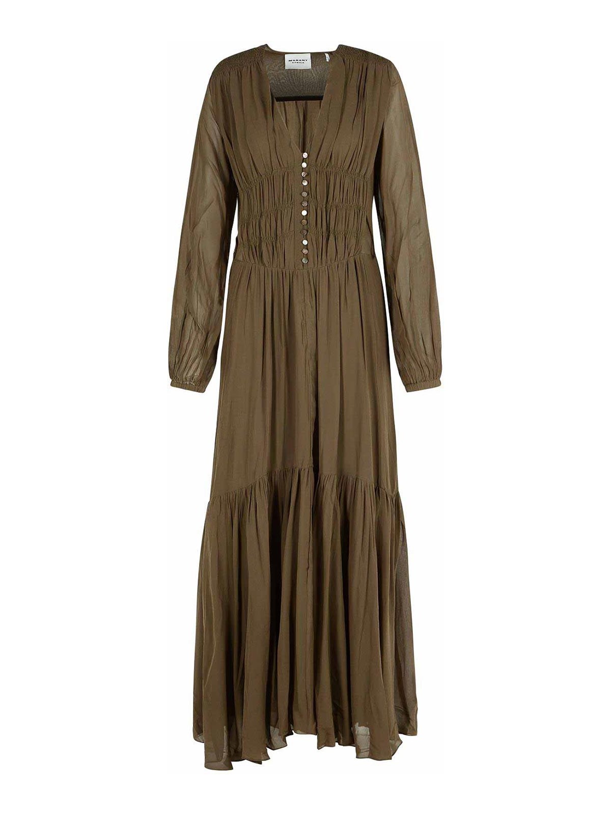 Isabel Marant Briane Khaki Viscose Dress In Green
