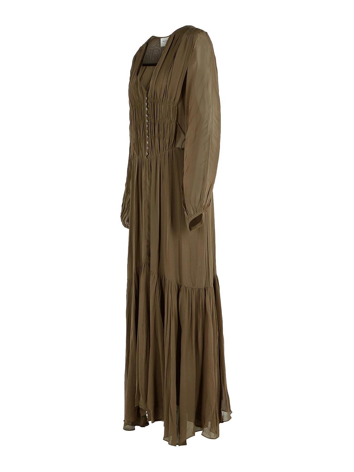 Isabel Marant Briane Khaki Viscose Dress In Green