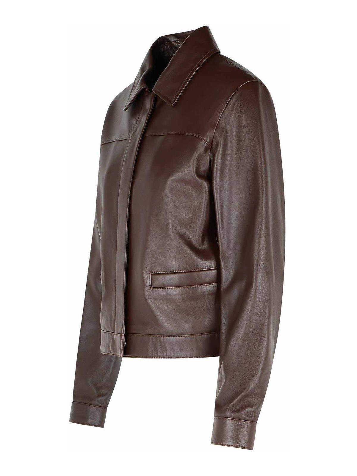 Loulou Studio Ascot Brown Leather Jacket In Brown