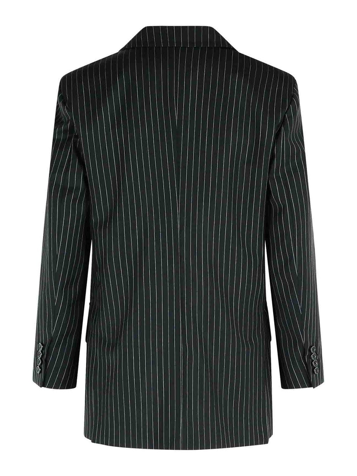 Max Mara Mattia Pinstriped Virgin Wool Blazer In Black