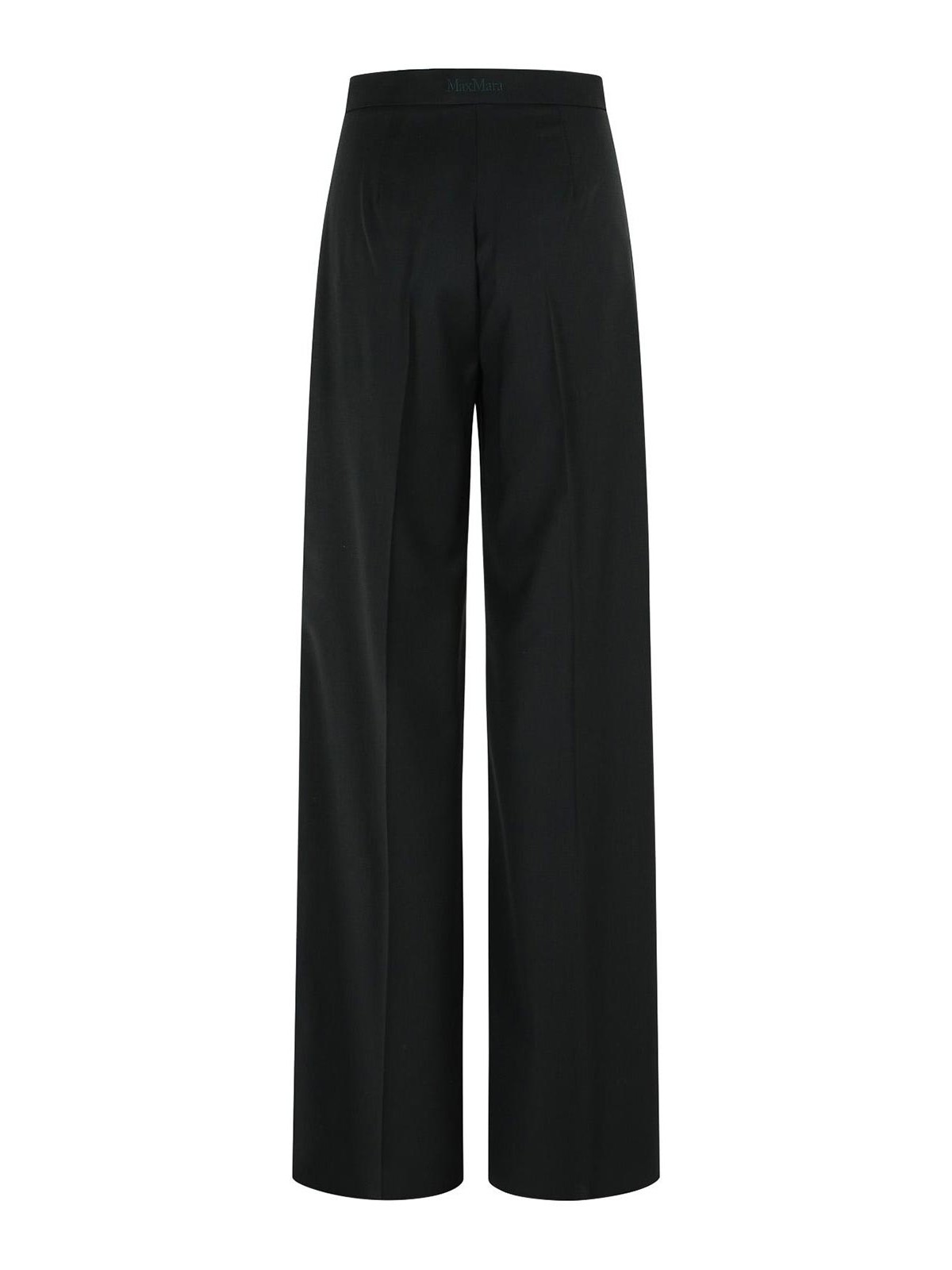 Max Mara Fernet Straight Black Virgin Wool Pants In Black