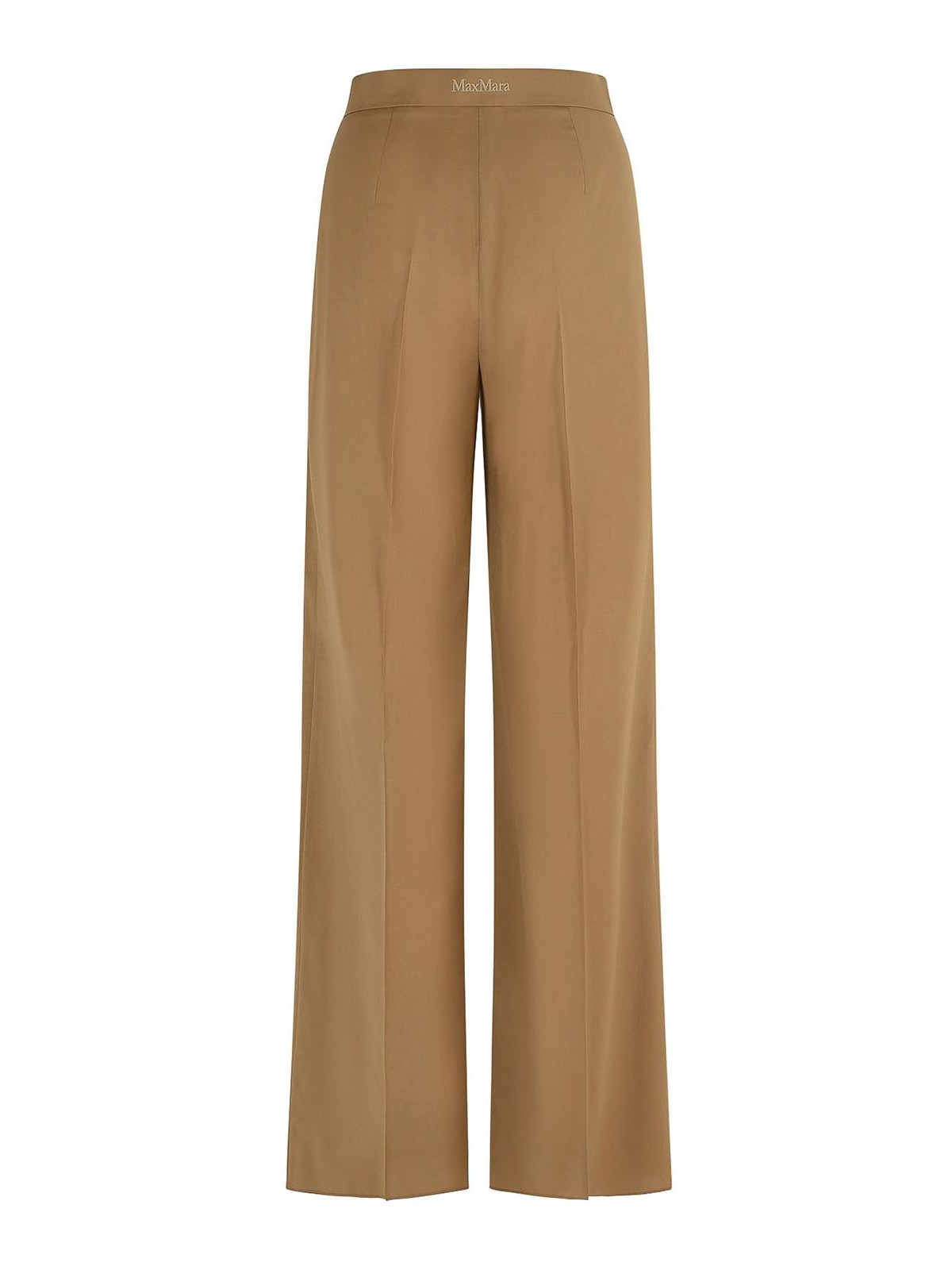Max Mara Fernet Beige Virgin Wool Pants In Brown