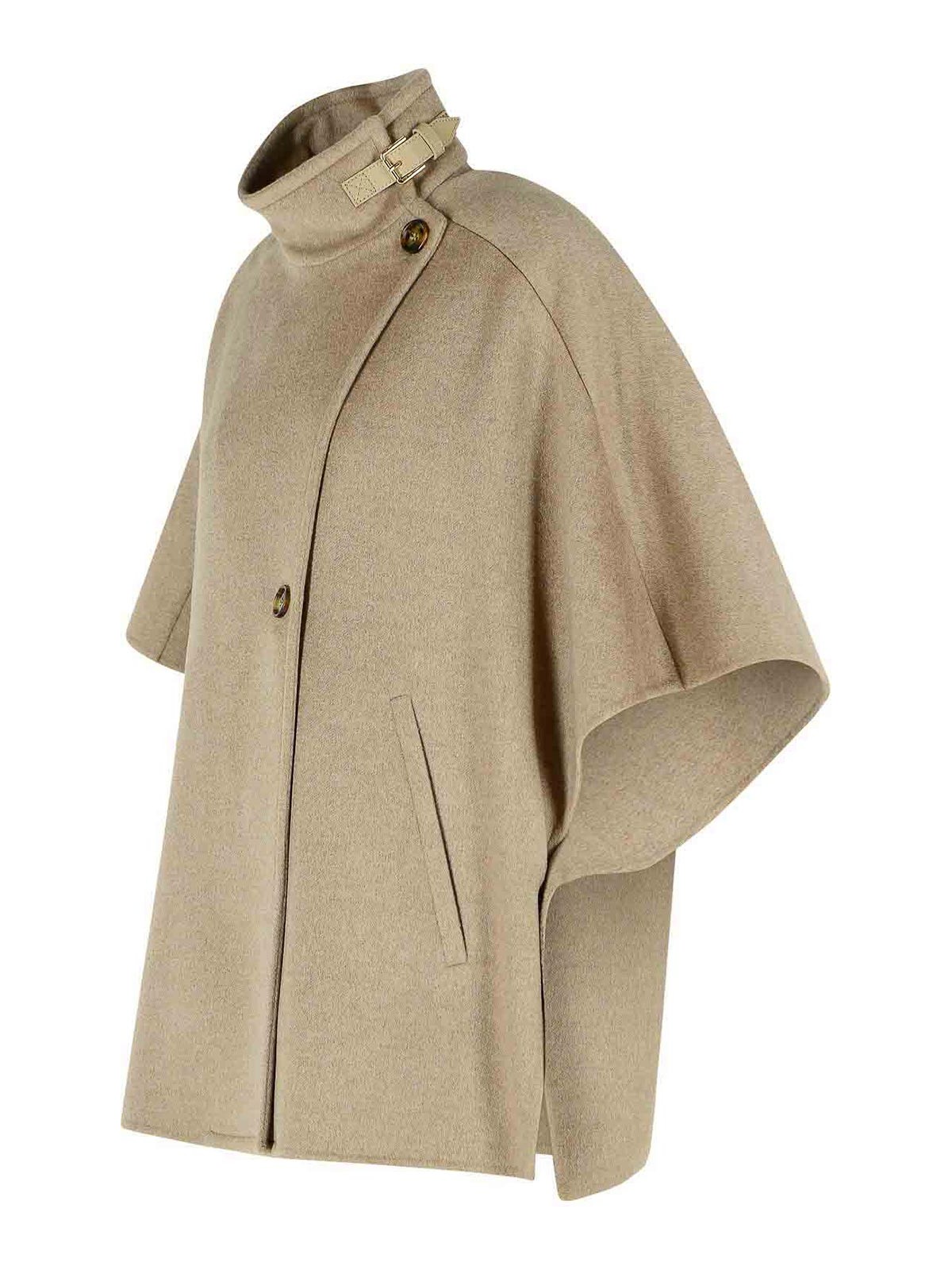 Max Mara Derrik Beige Cashmere Cape In Multi