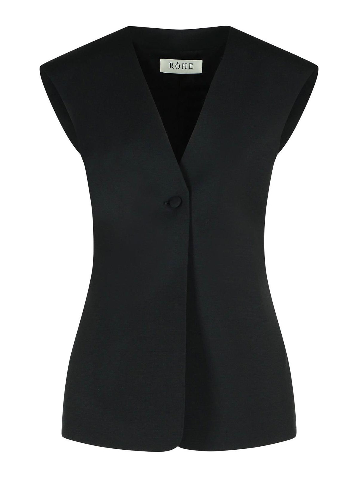 Rohe Sleeveless Blouse In Black Virgin Wool Blend